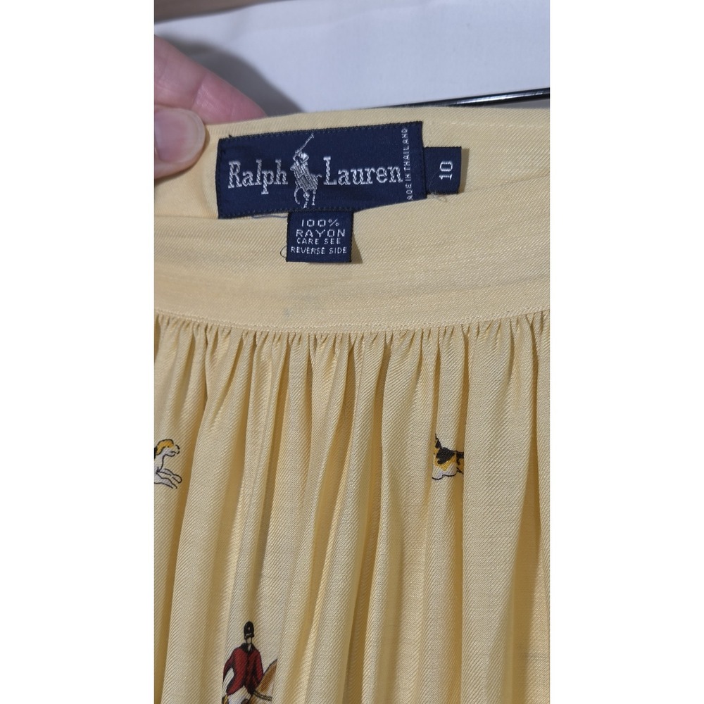 Vintage Ralph Lauren Equestrian Fox Hunt Full Maxi Skirt Sz 10 Americana Horse - Picture 4 of 9
